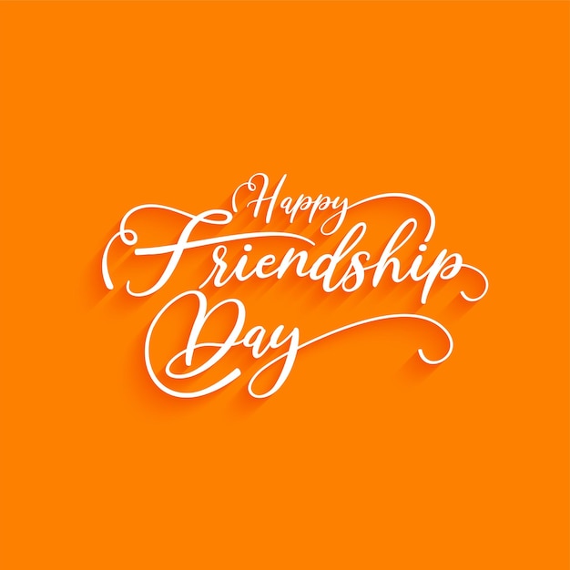 Счастливый день дружбы красивый текст дизайн желтый цвет фона