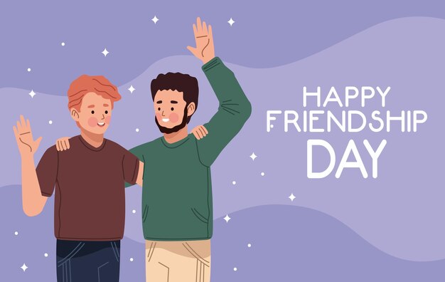 男性との幸せな友情の日カード