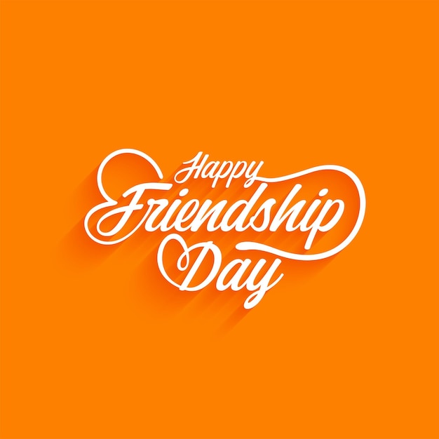 Happy Friendship day celebration text design modern yellow color background