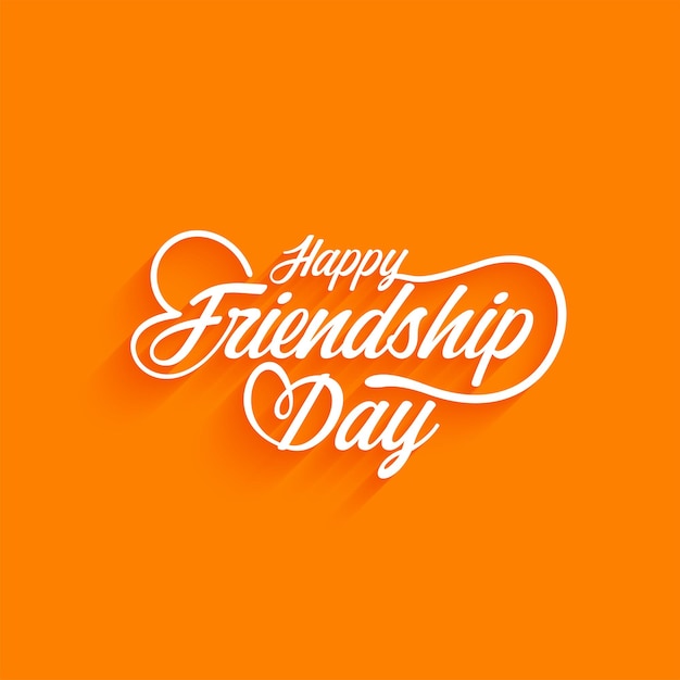 Дизайн текста празднования Дня дружбы современный желтый цвет фона