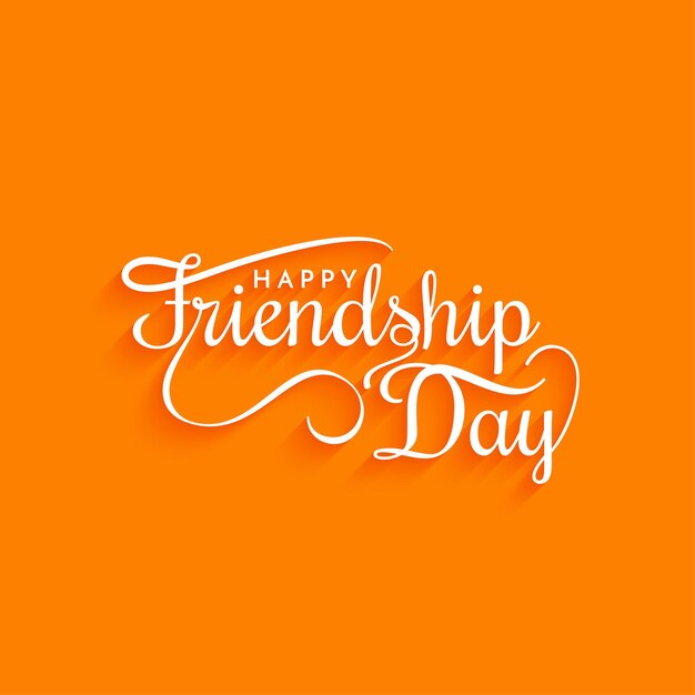 Happy Friendship day celebration text design modern yellow color background