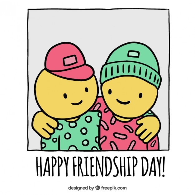 Happy friendship day, hand drawn