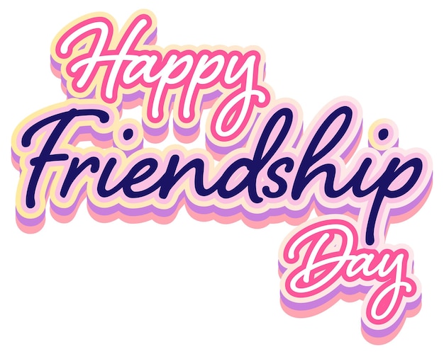 Free vector happy friendship day lettering logo