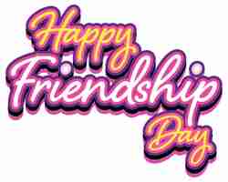 Free vector happy friendship day lettering logo