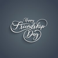 Free vector happy friendship day text minimal elegant design background