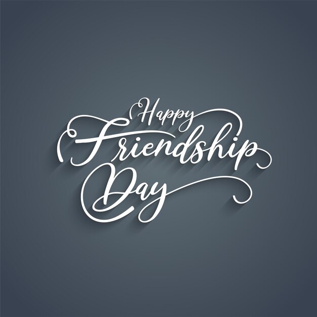 Happy Friendship day text minimal elegant design background