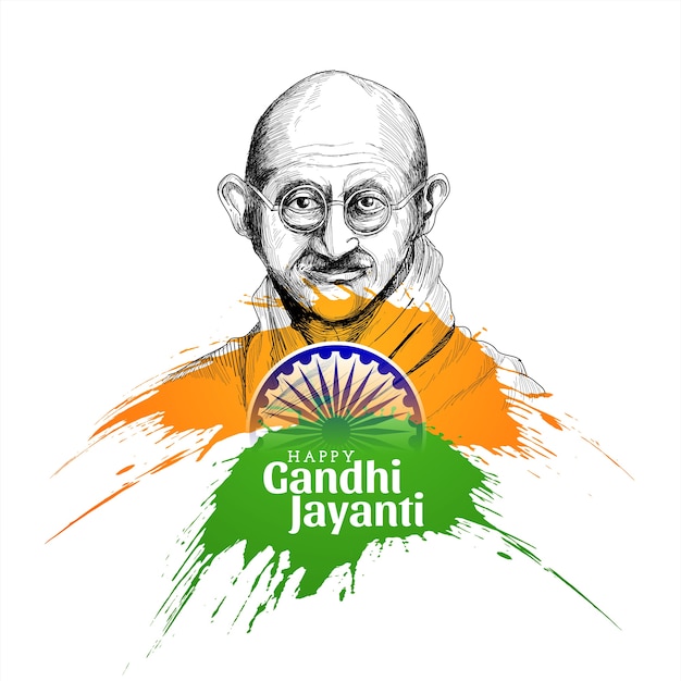 Free vector happy gandhi jayanti concept background