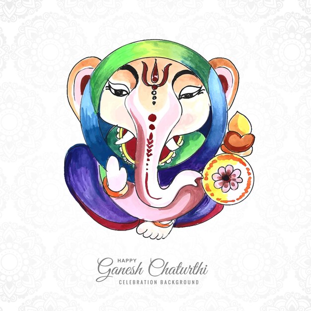 행복 ganesh chaturth 축하 인사말 카드 디자인