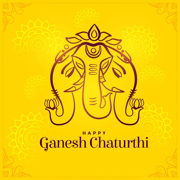 Happy ganesh chaturthi creative festival card design
