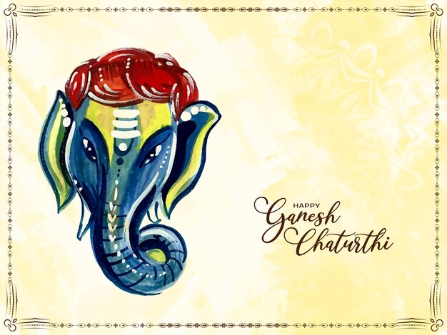 Дизайн карты празднования фестиваля Happy Ganesh Chaturthi