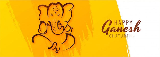 Fondo creativo della bandiera di festival felice di ganesh chaturthi