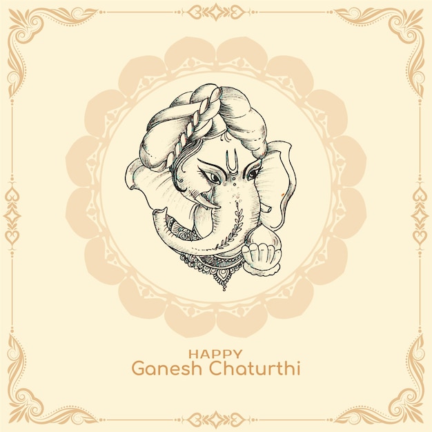 Бесплатное векторное изображение Фестиваль happy ganesh chaturthi декоративный фон праздника