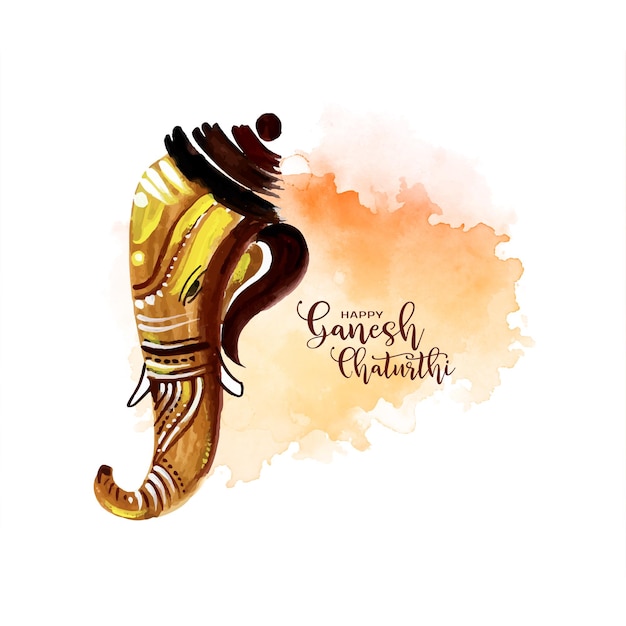 Free vector happy ganesh chaturthi festival lord ganesha face design card