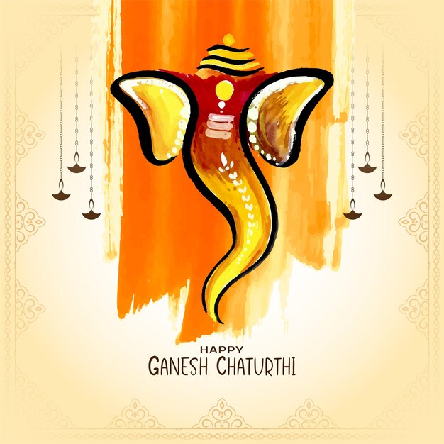 Happy Ganesh Chaturthi festival stylish greeting background design