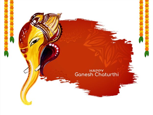 Happy Ganesh Chaturthi фестиваль стильный дизайн приветствия фона