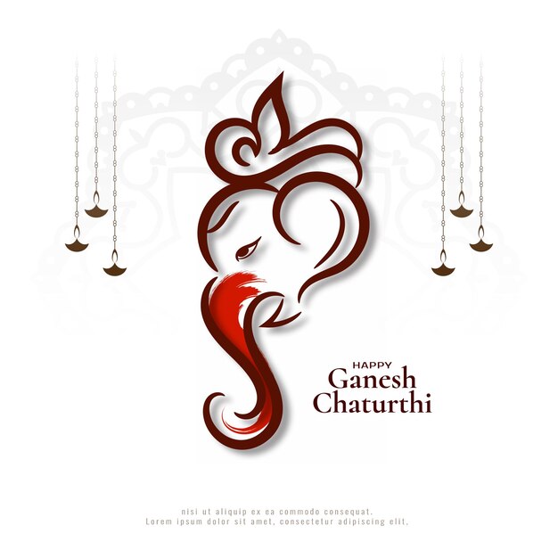 Happy Ganesh Chaturthi Hindu festival artistic background