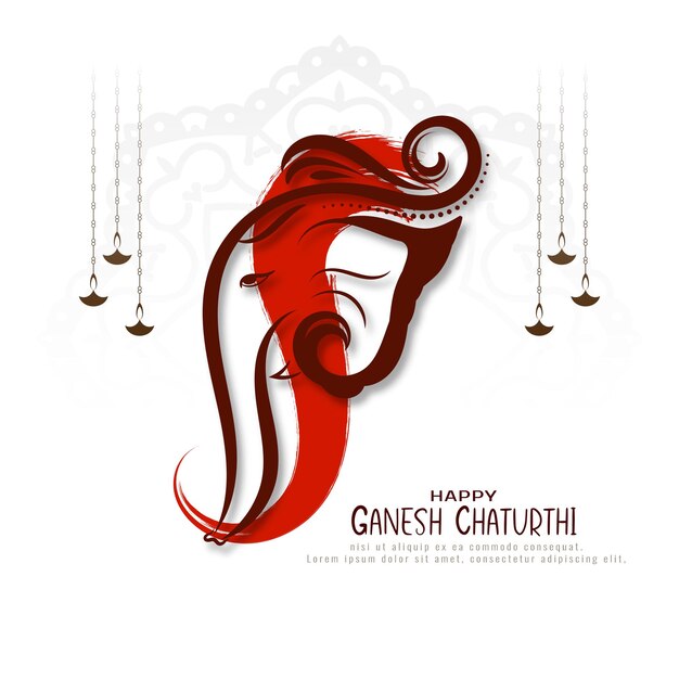 Happy Ganesh Chaturthi Hindu religious festival background