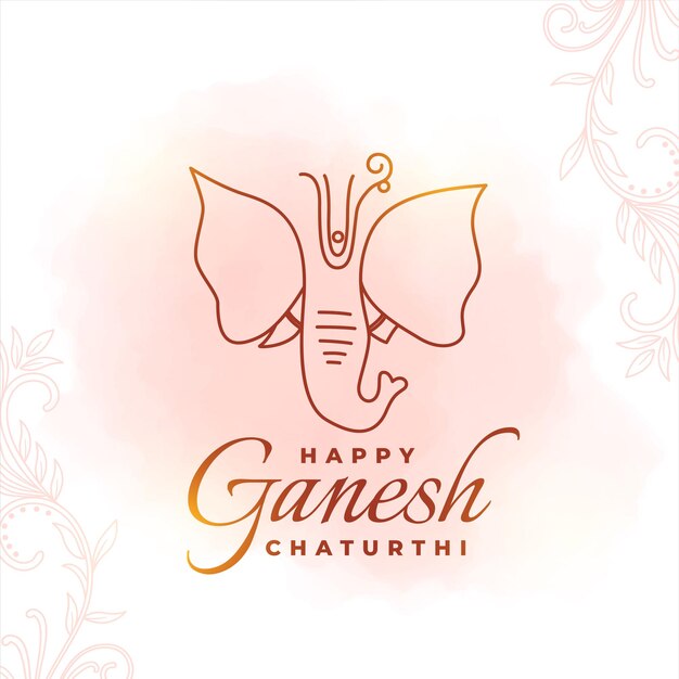 Happy ganesh chaturthi holiday banner with ganesha design