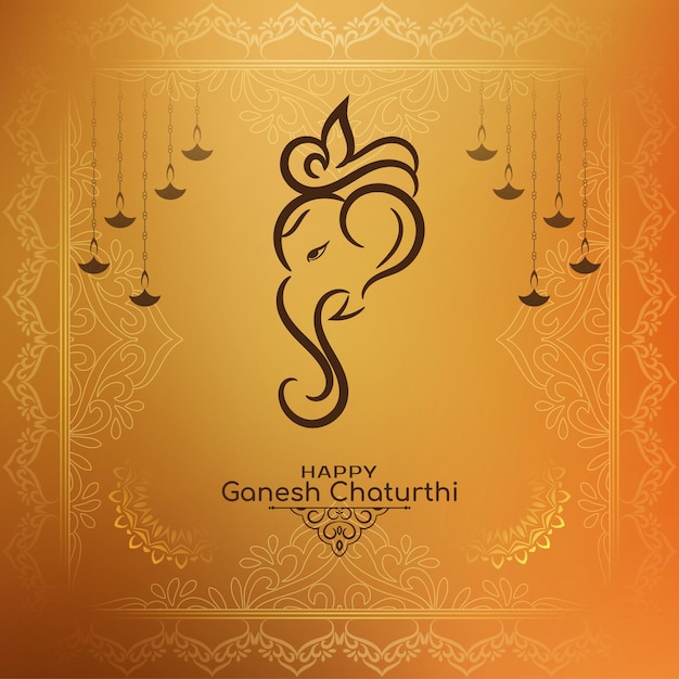 Free vector happy ganesh chaturthi indan festival greeting background vector