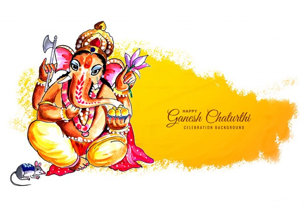 Happy ganesh chaturthi for indian festival background