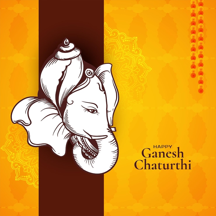 Free Vector happy ganesh chaturthi indian festival background