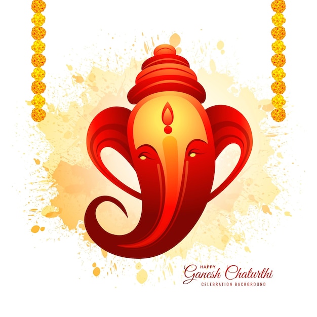 Free vector happy ganesh chaturthi indian religious festival card background