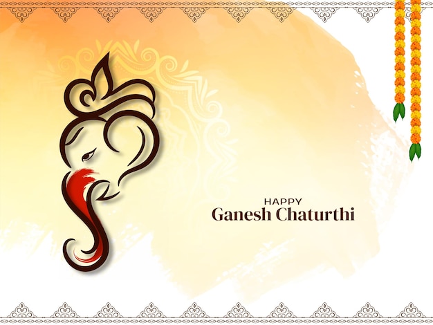 Free vector happy ganesh chaturthi indian traditional festival background