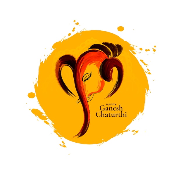 Free vector happy ganesh chaturthi indian traditional festival greeting background