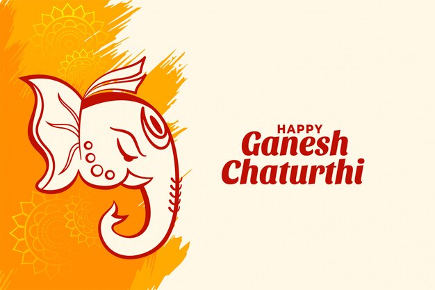 Happy ganesh chaturthi mahotsav festival card design