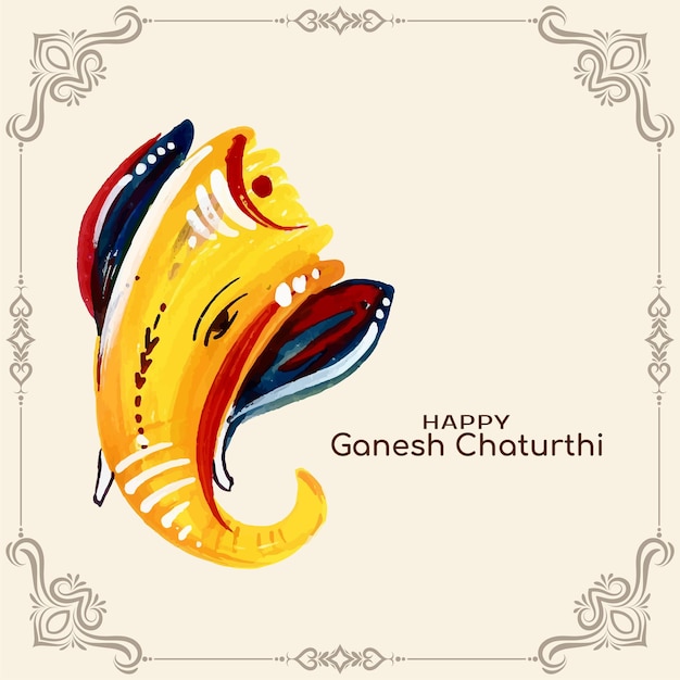 Free vector happy ganesh chaturthi religious festival divine background design
