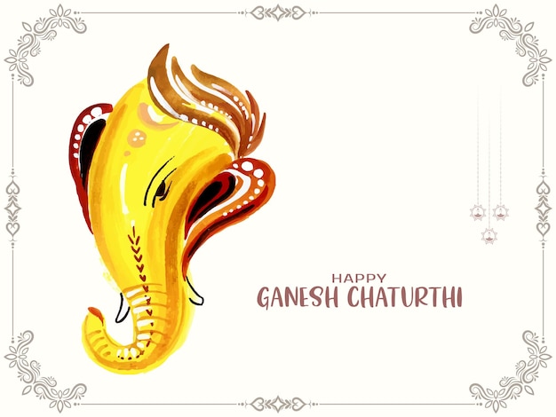 Free vector happy ganesh chaturthi traditional festival elegant background
