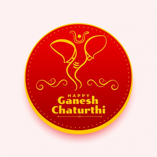 Happy Ganesh chaturthi wishes card creative design