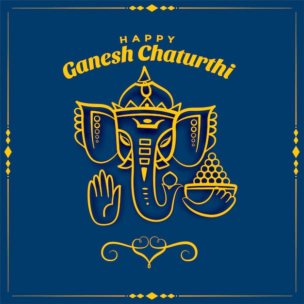 Free vector happy ganesh mahotsav festival, greeting card design