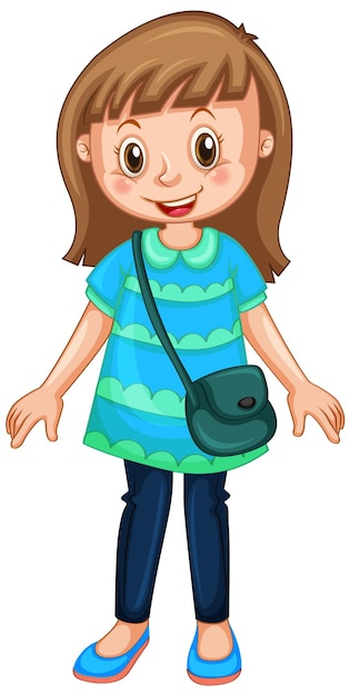 Бесплатное векторное изображение Счастливая девушка мультипликационный персонаж