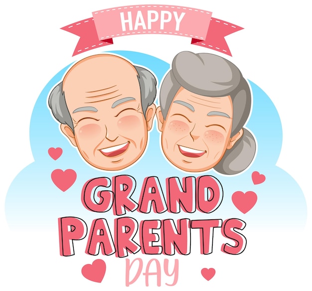 Vettore gratuito bandiera di felice giorno dei nonni