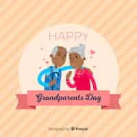 Free vector happy grandparents day background in flat design