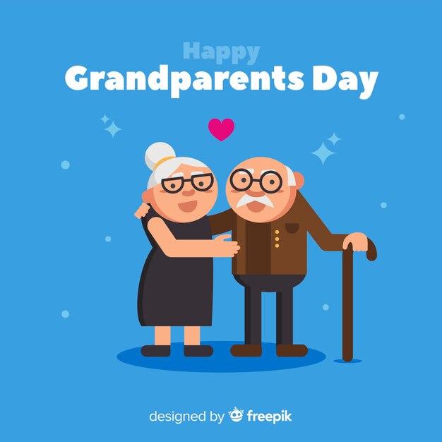 Happy grandparents day background in flat design