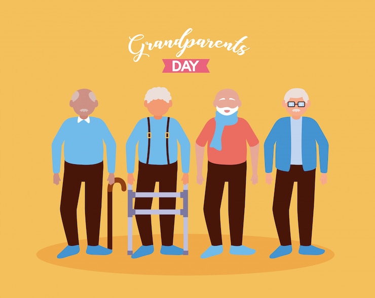 Free Vector happy grandparents day flat design
