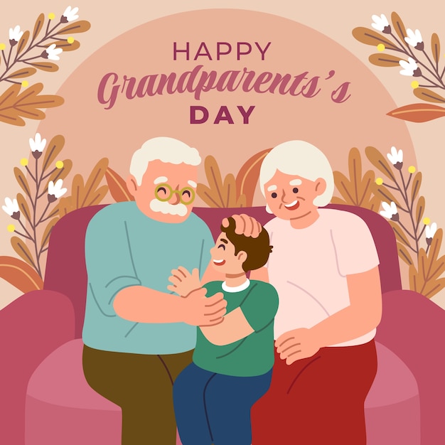 Free vector happy grandparents day illustration