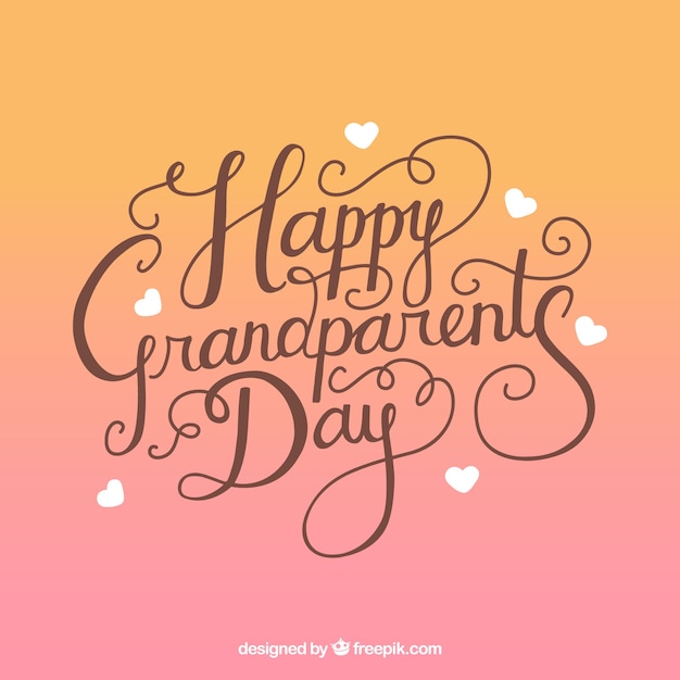 Free vector happy grandparents day lettering background