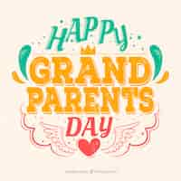 Free vector happy grandparents day vintage lettering