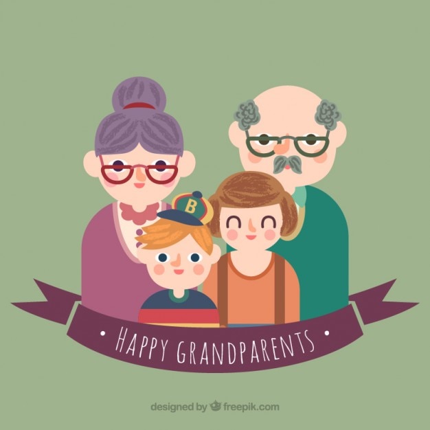 Happy grandparents illustration