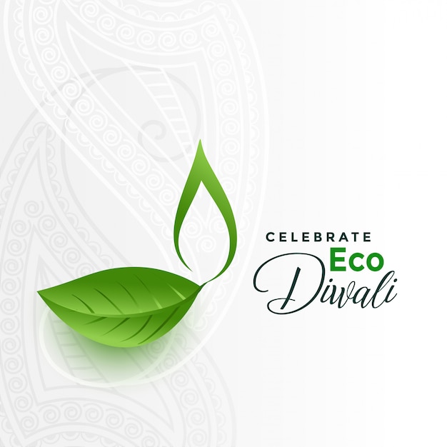 Happy green eco diwali concept card