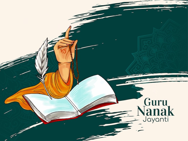 Free Vector happy guru nanak jayanti cultural punjabi festival greeting card