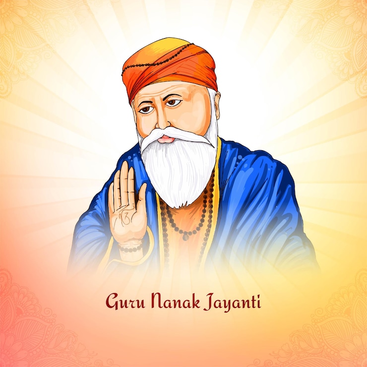 Free Vector happy guru nanak jayanti sikh festival celebration card background