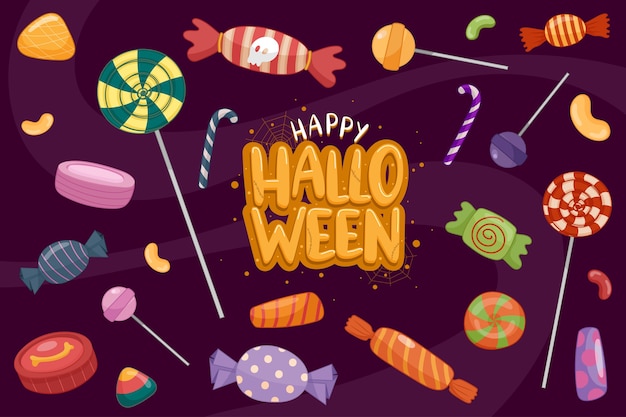 Happy Halloween Background Template in the Darkness with icon Halloween