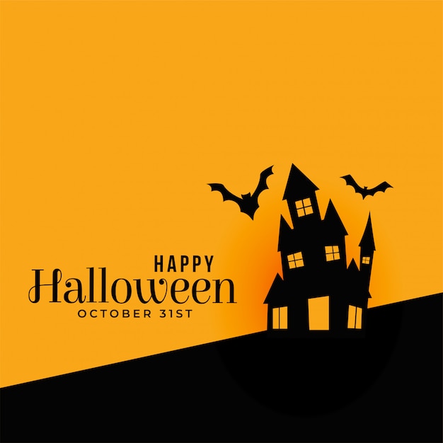 Happy halloween background with haunted house