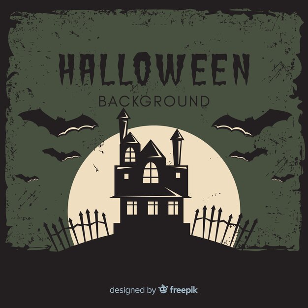 Happy halloween background with haunted house