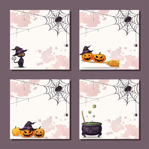 Happy halloween banner set