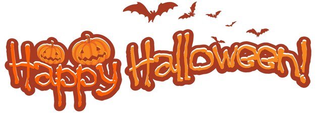 Happy Halloween banner with scary pumpkins